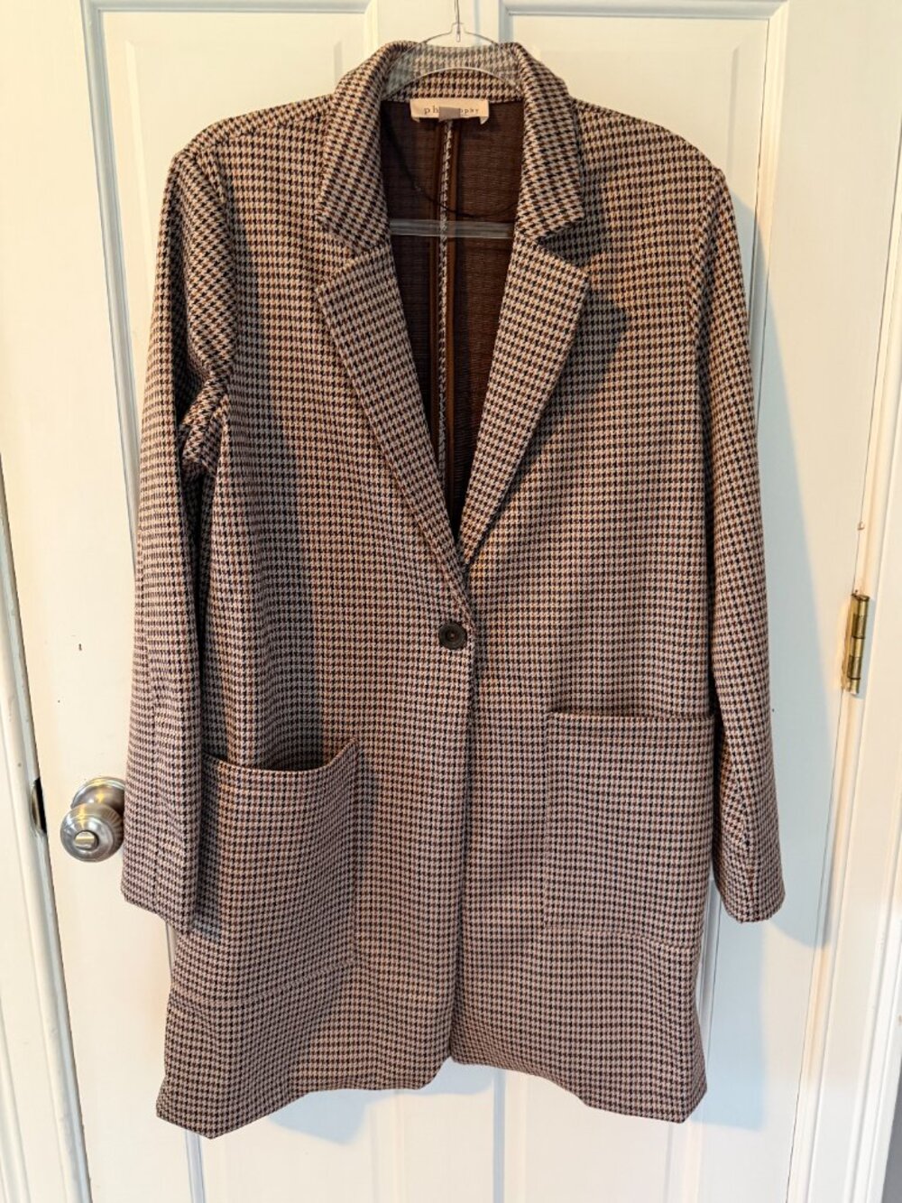 Philosophy Republic Houndstooth Longline Blazer